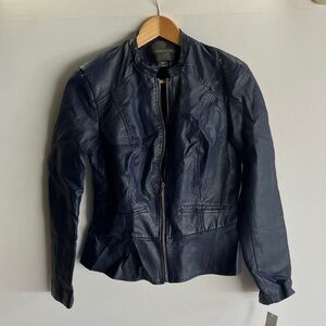 Covington Women's Dark Blue Leather Jacket